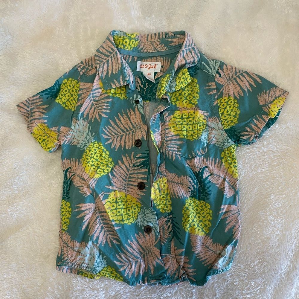 NWT Wrangler Pearl Snap Button-Up Collard Shirt Brown Plaid 12 Months